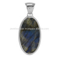 Flashy Labradorite Gemstone with 925 Sterling Silver Simple Designer Pendant for Gift